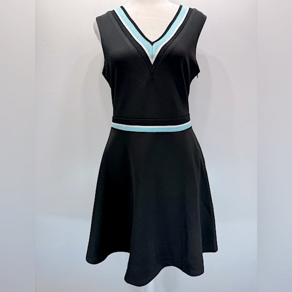 Sleeveless Golf Tennis Dress by Style London from ModCloth Black with Teal Trim